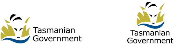 Tasmanian Government logo, in both vertical and horizontal configurations